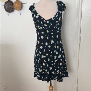 Free People Black Floral Mini Dress